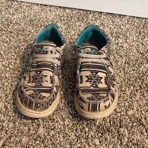 Ariat Kids Moccasins - Tan and Black Pattern